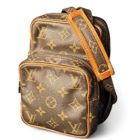 LOUIS VUITTON Vintage 1988 Miniature Amazon Logo LV Monogram Crossbody Bag Purse - Picture 2 of 8